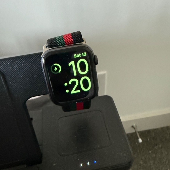 Apple Watch Series 6 with striped sports band. - Picture 2 of 2